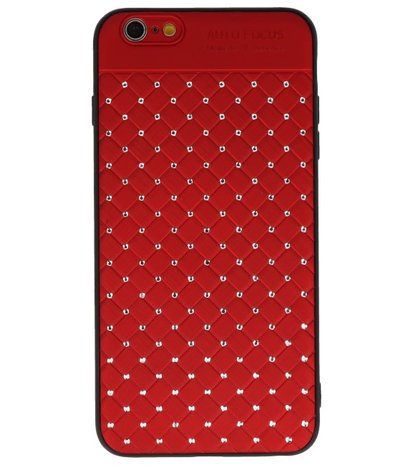 Rood Diamand Geweven hard case hoesje voor Apple iPhone 6 Plus / 6s Plus