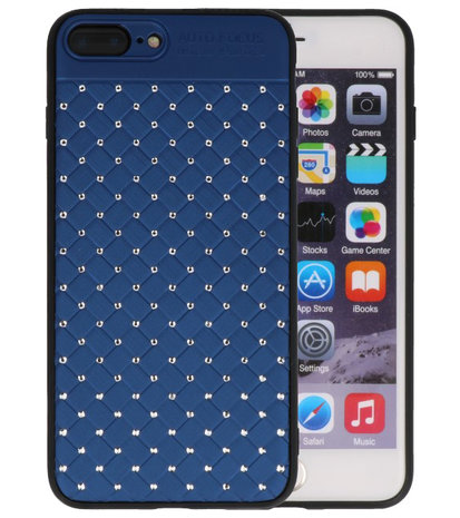 Blauw Diamand Geweven hard case hoesje voor Apple iPhone 7 Plus / 8 Plus