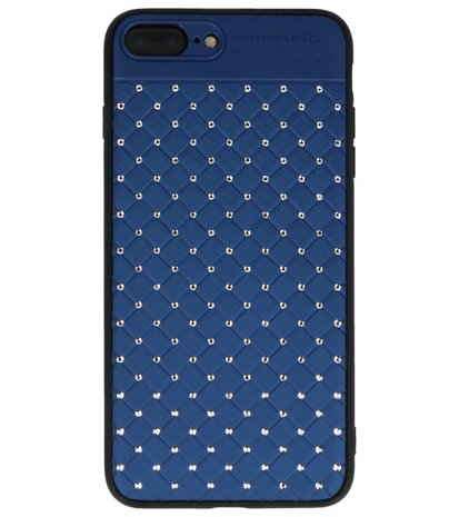 Blauw Diamand Geweven hard case hoesje voor Apple iPhone 7 Plus / 8 Plus