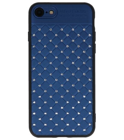 Blauw Diamand Geweven hard case hoesje voor Apple iPhone 7 / 8