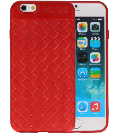 Rood Diamand Geweven hard case hoesje voor Apple iPhone 6 / 6s