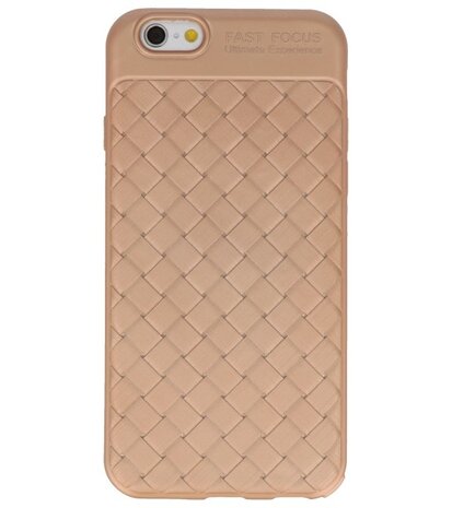 Goud Diamand Geweven hard case hoesje voor Apple iPhone 6 / 6s