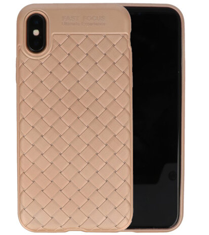 Goud Geweven hard case hoesje voor Apple iPhone X