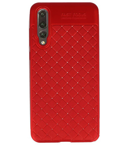 Rood Geweven hard case hoesje voor Huawei P20 Pro