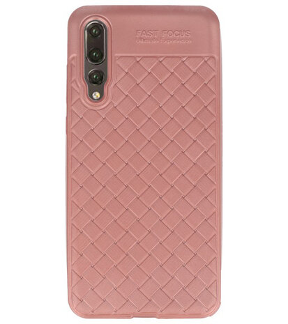 Roze Geweven hard case hoesje voor Huawei P20 Pro