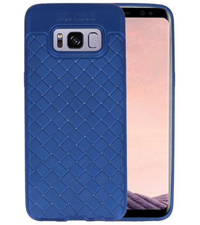 Blauw Geweven hard case hoesje voor Samsung Galaxy S8