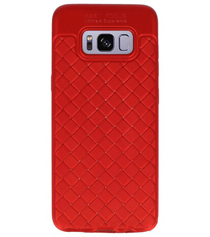 Rood Geweven hard case hoesje voor Samsung Galaxy S8