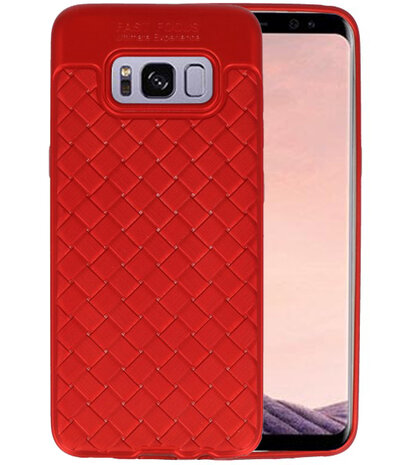 Rood Geweven hard case hoesje voor Samsung Galaxy S8