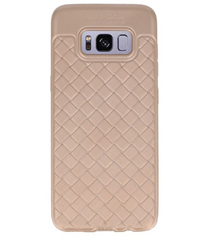 Goud Geweven hard case hoesje voor Samsung Galaxy S8