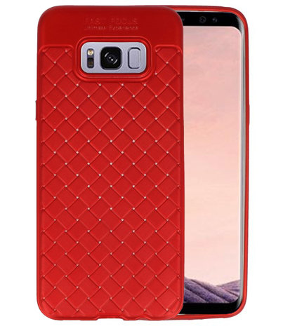 Rood Geweven hard case hoesje voor Samsung Galaxy S8 Plus