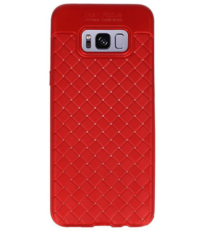 Rood Geweven hard case hoesje voor Samsung Galaxy S8 Plus