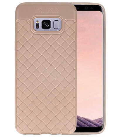 Goud Geweven hard case hoesje voor Samsung Galaxy S8 Plus