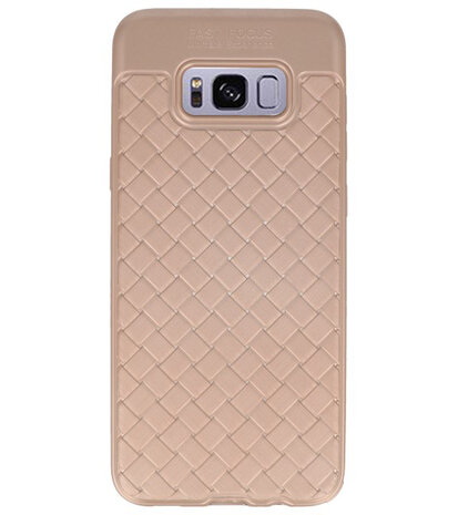 Goud Geweven hard case hoesje voor Samsung Galaxy S8 Plus