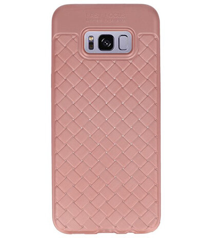 Roze Geweven hard case hoesje voor Samsung Galaxy S8 Plus