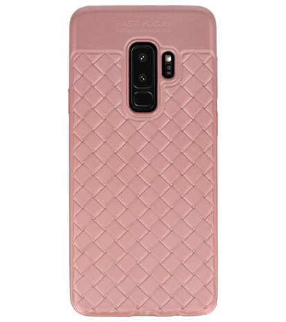 Roze Geweven hard case hoesje voor Samsung Galaxy S9 Plus