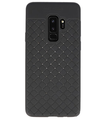 Zwart Geweven hard case hoesje voor Samsung Galaxy S9 Plus