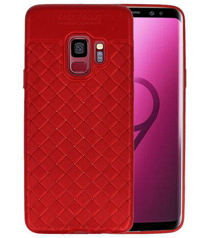 Rood Geweven hard case hoesje voor Samsung Galaxy S9