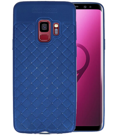 Blauw Geweven TPU case hoesje voor Samsung Galaxy S9