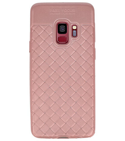 Roze Geweven TPU case hoesje voor Samsung Galaxy S9