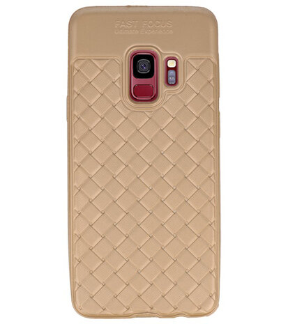 Goud Geweven TPU case hoesje voor Samsung Galaxy S9