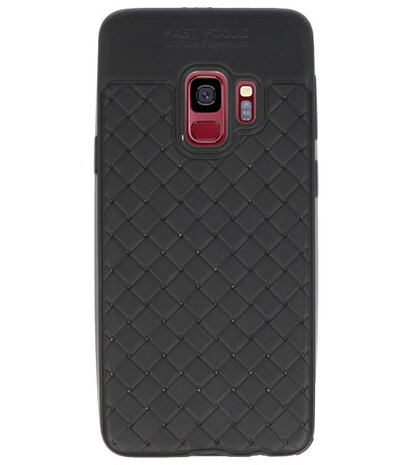 Zwart Geweven hard case hoesje voor Samsung Galaxy S9