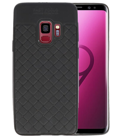 Zwart Geweven hard case hoesje voor Samsung Galaxy S9
