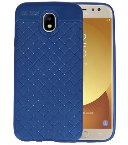 Blauw Geweven TPU case hoesje voor Samsung Galaxy J7 2017 / Pro