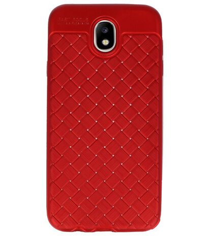 Rood Geweven TPU case hoesje voor Samsung Galaxy J7 2017 / Pro