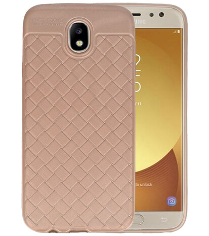 Goud Geweven TPU case hoesje voor Samsung Galaxy J7 2017 / Pro