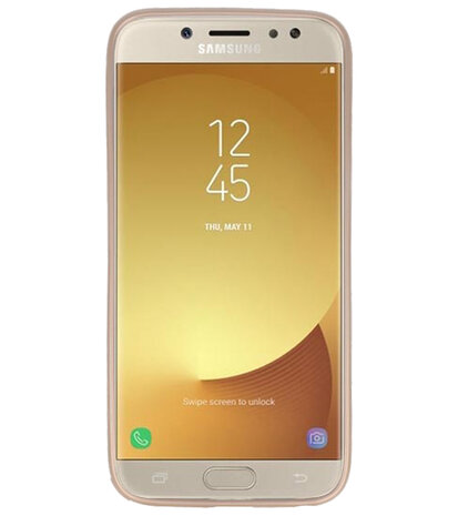 Goud Geweven TPU case hoesje voor Samsung Galaxy J7 2017 / Pro