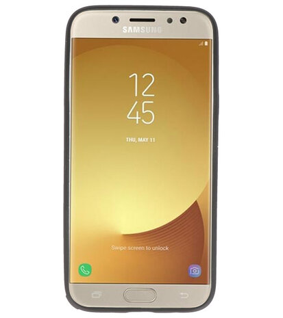 Zwart Geweven TPU case hoesje voor Samsung Galaxy J7 2017 / Pro