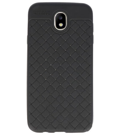 Zwart Geweven TPU case hoesje voor Samsung Galaxy J7 2017 / Pro