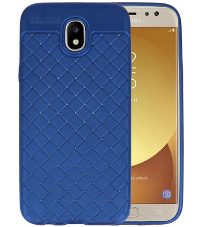 Blauw Geweven hard case hoesje voor Samsung Galaxy J5 2017