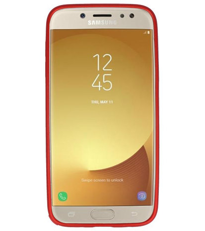 Rood Geweven hard case hoesje voor Samsung Galaxy J5 2017