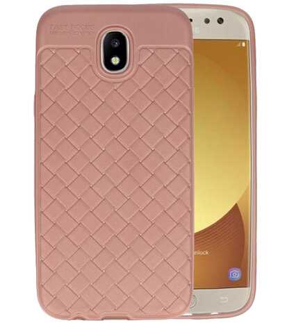 Roze Geweven hard case hoesje voor Samsung Galaxy J5 2017