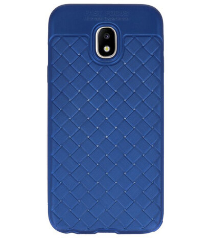 Blauw Geweven hard case hoesje voor Samsung Galaxy J3 2017