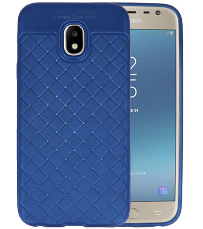 Blauw Geweven hard case hoesje voor Samsung Galaxy J3 2017