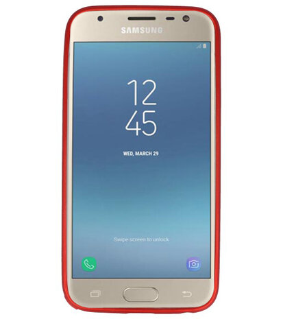 Rood Geweven hard case hoesje voor Samsung Galaxy J3 2017