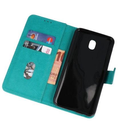 Groen booktype wallet case Hoesje voor Samsung Galaxy J7 2018