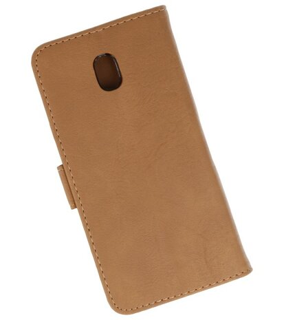 Bruin booktype wallet case Hoesje voor Samsung Galaxy J7 2018