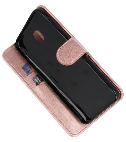 Roze booktype wallet case Hoesje voor Samsung Galaxy J7 2018