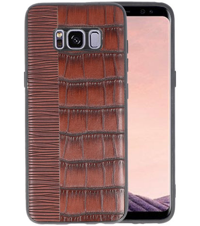 Croco Donker Bruin hard case hoesje voor Samsung Galaxy S8