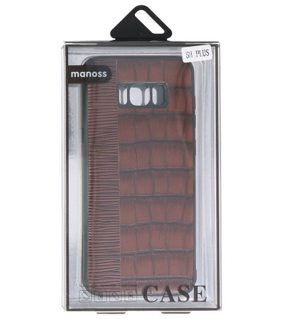 Croco Donker Bruin hard case hoesje voor Samsung Galaxy S8 Plus