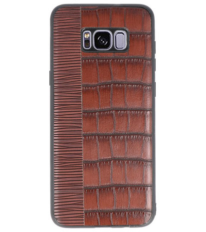 Croco Donker Bruin hard case hoesje voor Samsung Galaxy S8 Plus