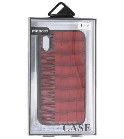 Croco Rood hard case hoesje voor Apple iPhone X
