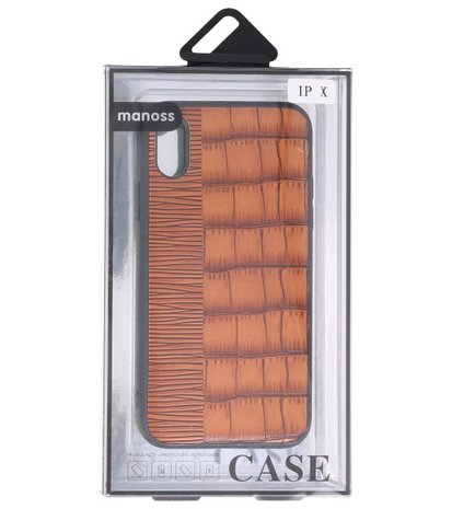 Croco Bruin hard case hoesje voor Apple iPhone X