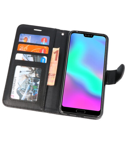 Zwart Wallet Case Hoesje voor Huawei Honor 10