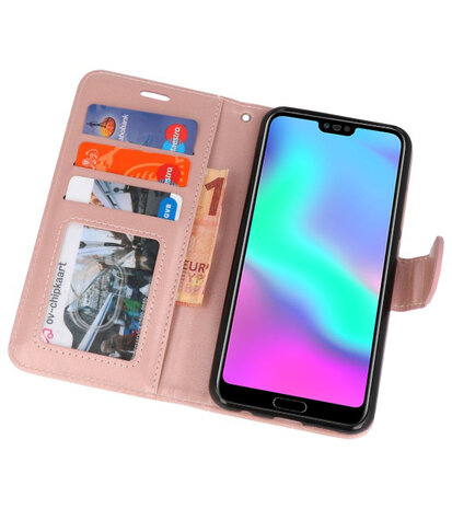 Roze Wallet Case Hoesje voor Huawei Honor 10