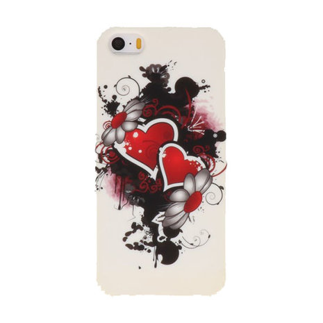 Twee Harten Hard case cover hoesje voor Apple iPhone 5/5s/SE