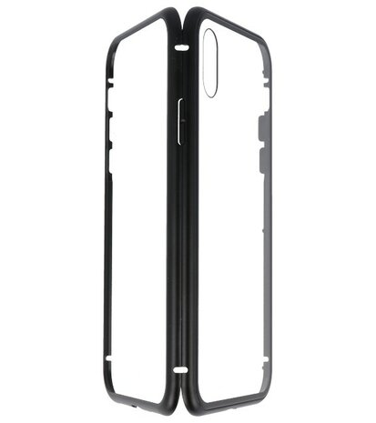 Zwart Transparant Magnetisch Back Cover Hoesje voor Apple iPhone X